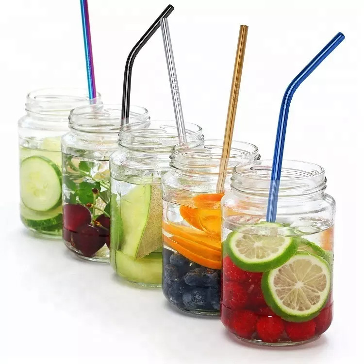 Catégorie comestible écologique 304/316 pailles d'acier inoxydable réglées pour la boisson potable