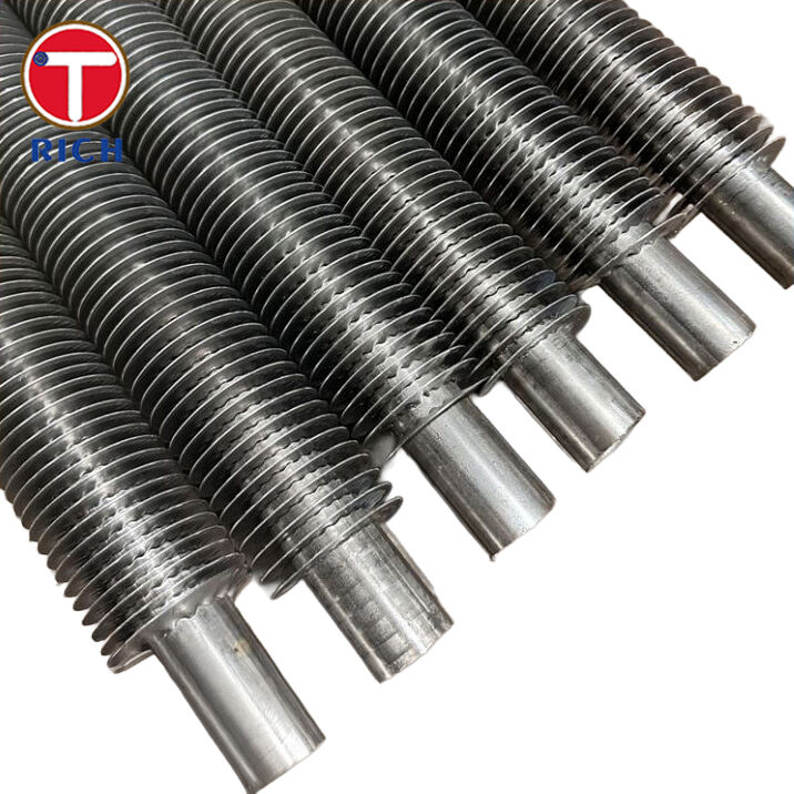 Tube à ailettes enroulées en tension en acier allié en forme de L pour échangeurs de chaleur avec transfert de chaleur amélioré