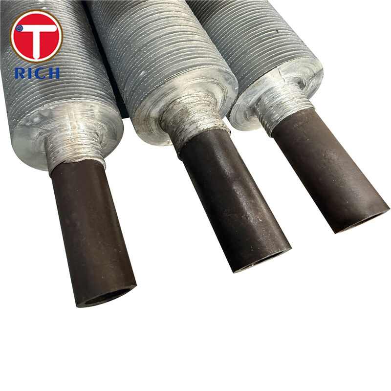 Tube à ailettes composite bimétallique extrudé avec couche d'ailettes extérieure en aluminium et tube central en acier au carbone pour les applications pétrolières et gazières