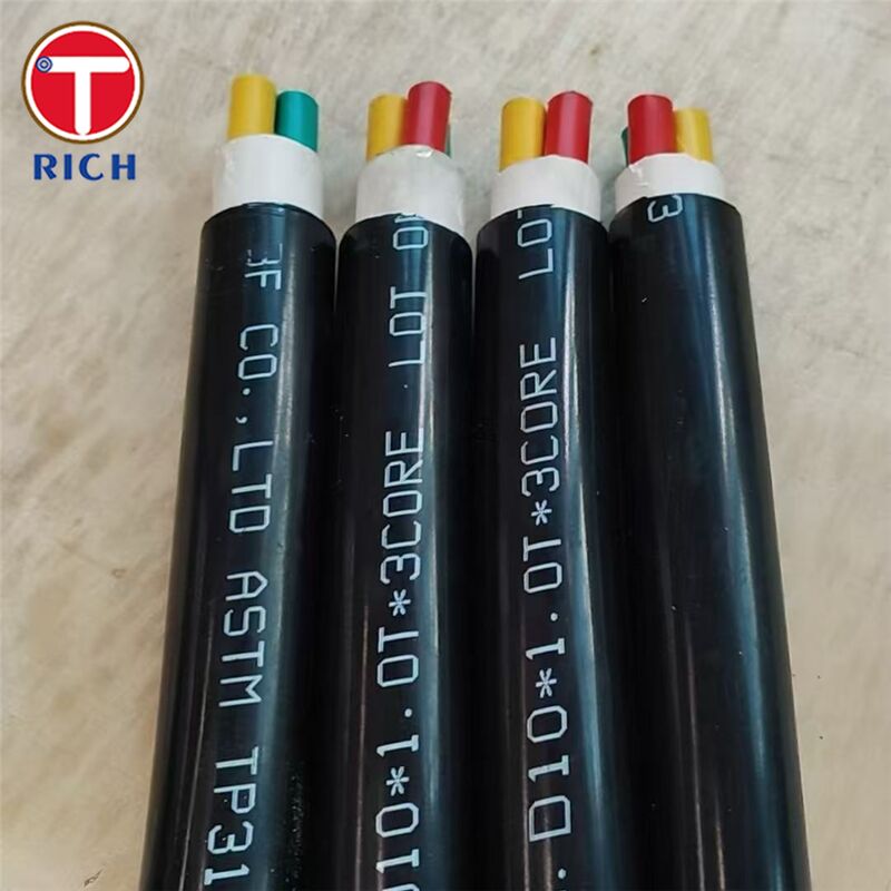 Tubes sans soudure en acier inoxydable à plusieurs noyaux avec revêtement en plastique pour la construction navale de catégories 304L/316L/Duplex 2205 et de techniques de traction à froid/de laminage à chaud